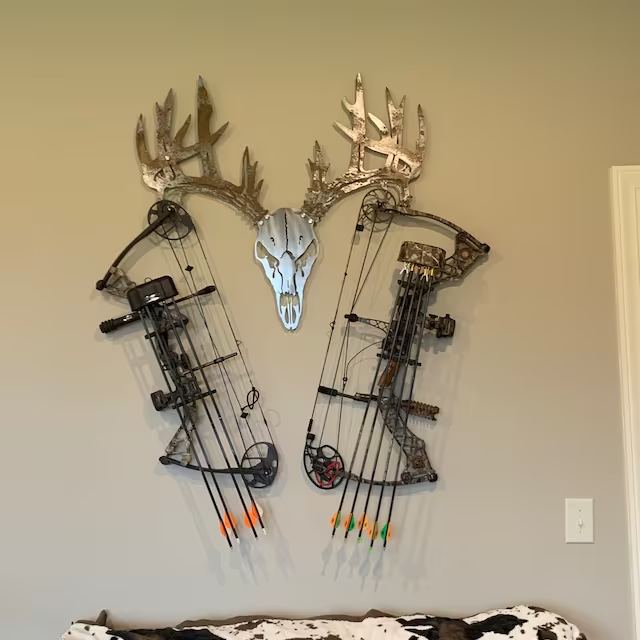 Personalized Metal Deer Skull Bow Rack-The best gift for outdoor lovers